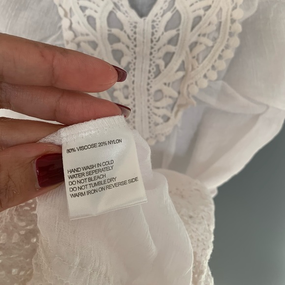 Coco & Tashi Crochet Front Blouse White Size S - Picture 4 of 5